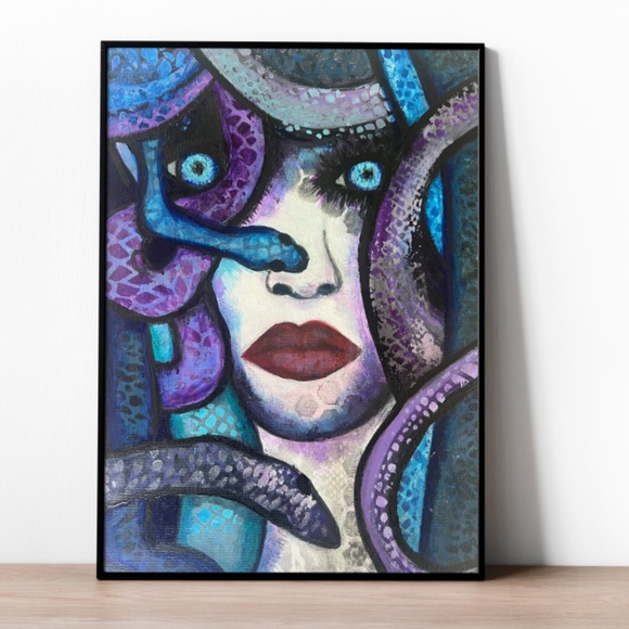 The Real Medusa Abstract Acrylic PaintingOriginal Artwork 11x14 Canvas
